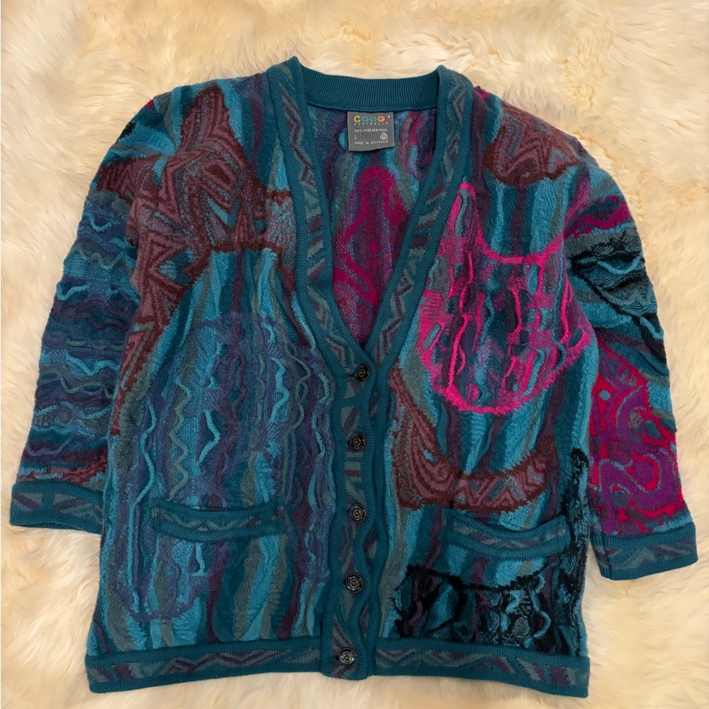 COOGI Multicolor Patterned Cardigan Sweater - Picture 3 of 13